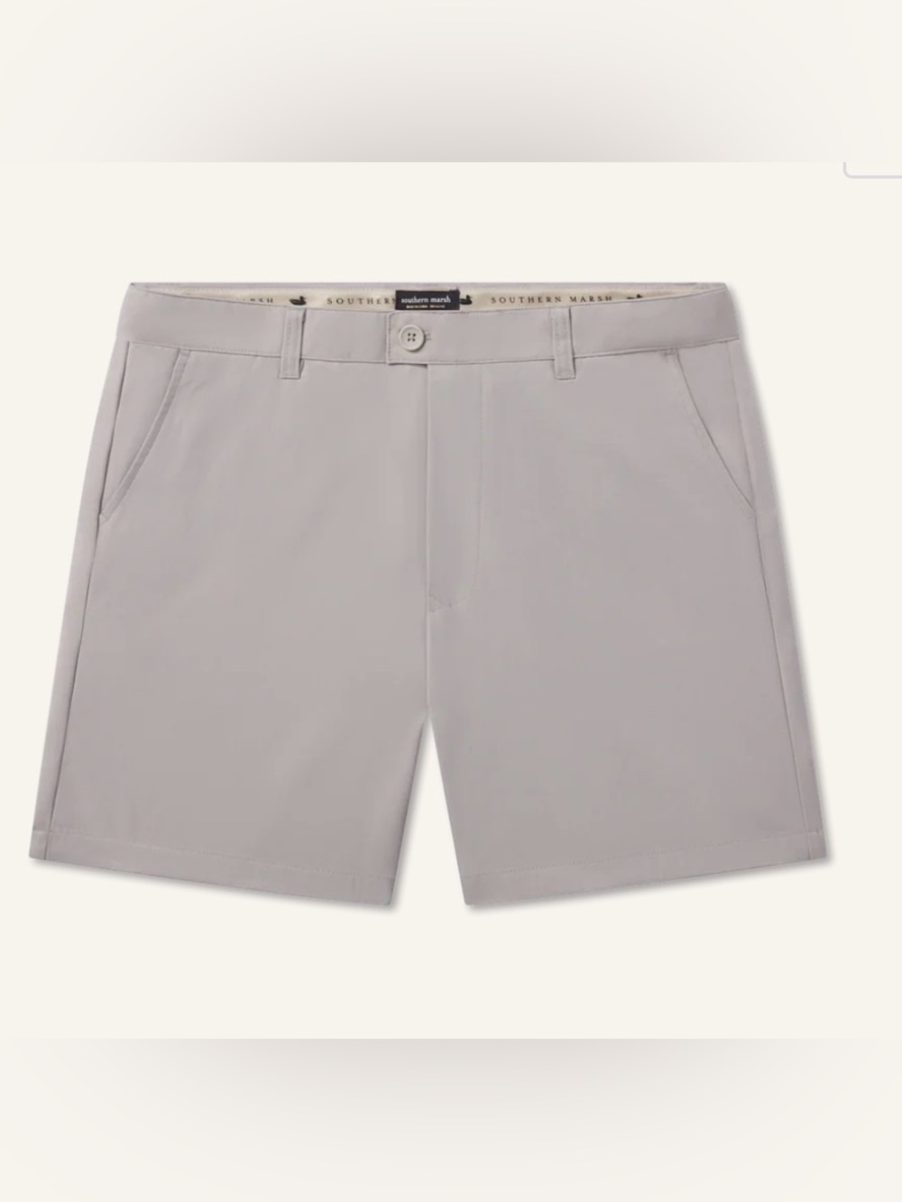 NWT Southern Marsh Men’s Peterson Performance Short. Light Gray. Size 34.
